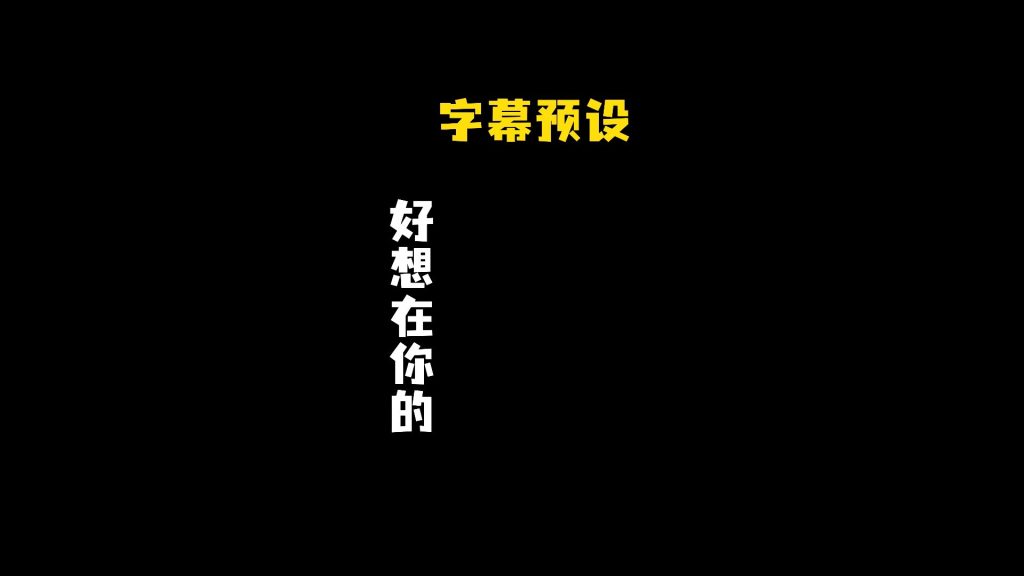 高级字幕预设